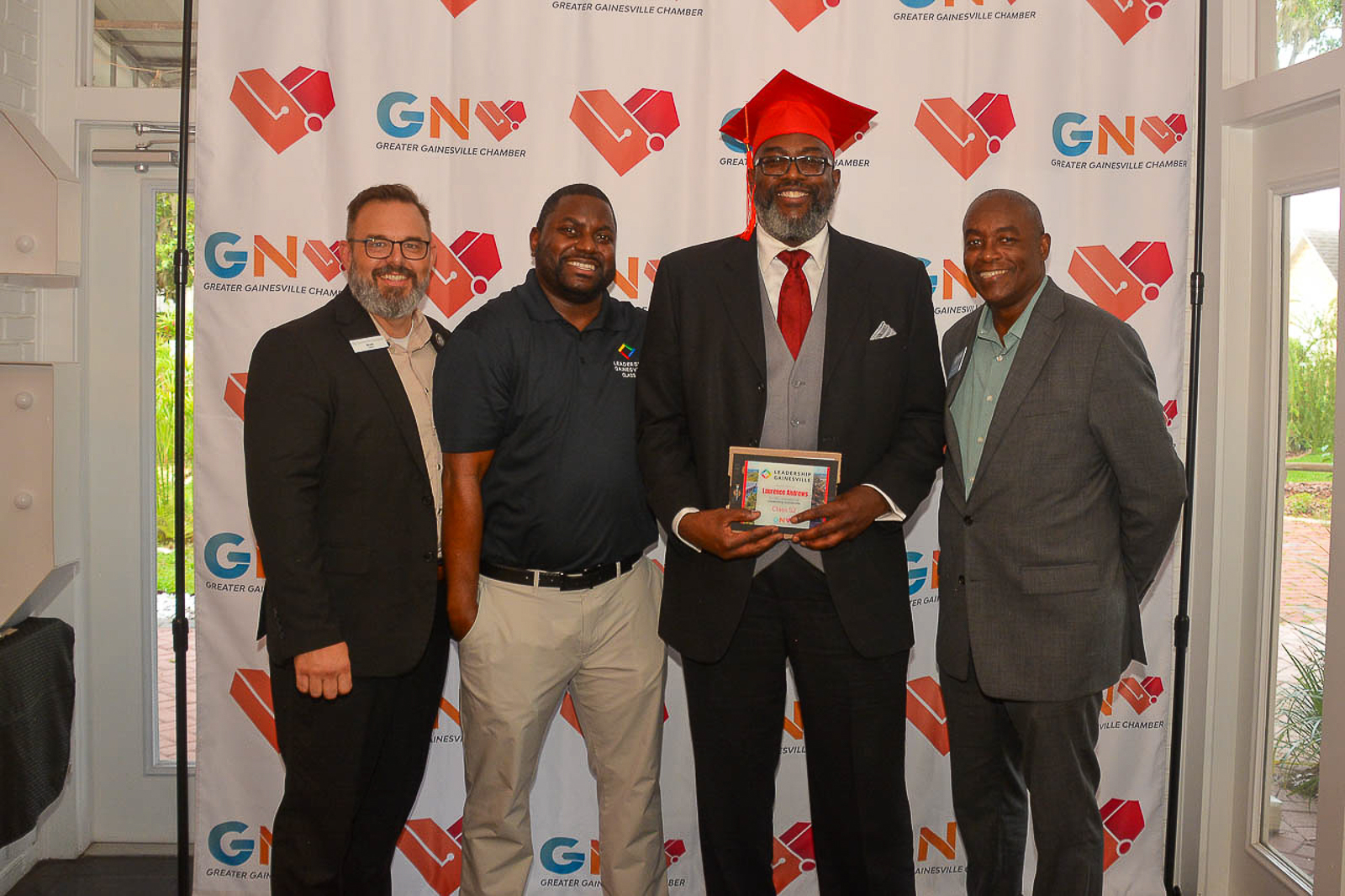 Leadership Gainesville Class 52 graduate receiving recognition at the graduation ceremony