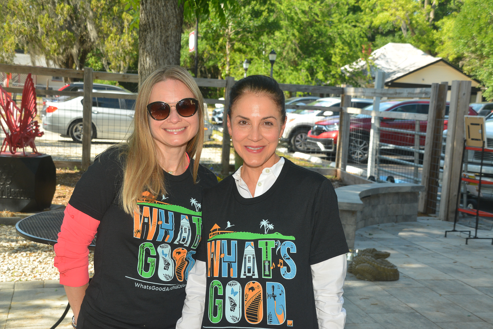 Two attendees at an Alachua County Hospitality Council event in Gainesville, Florida.